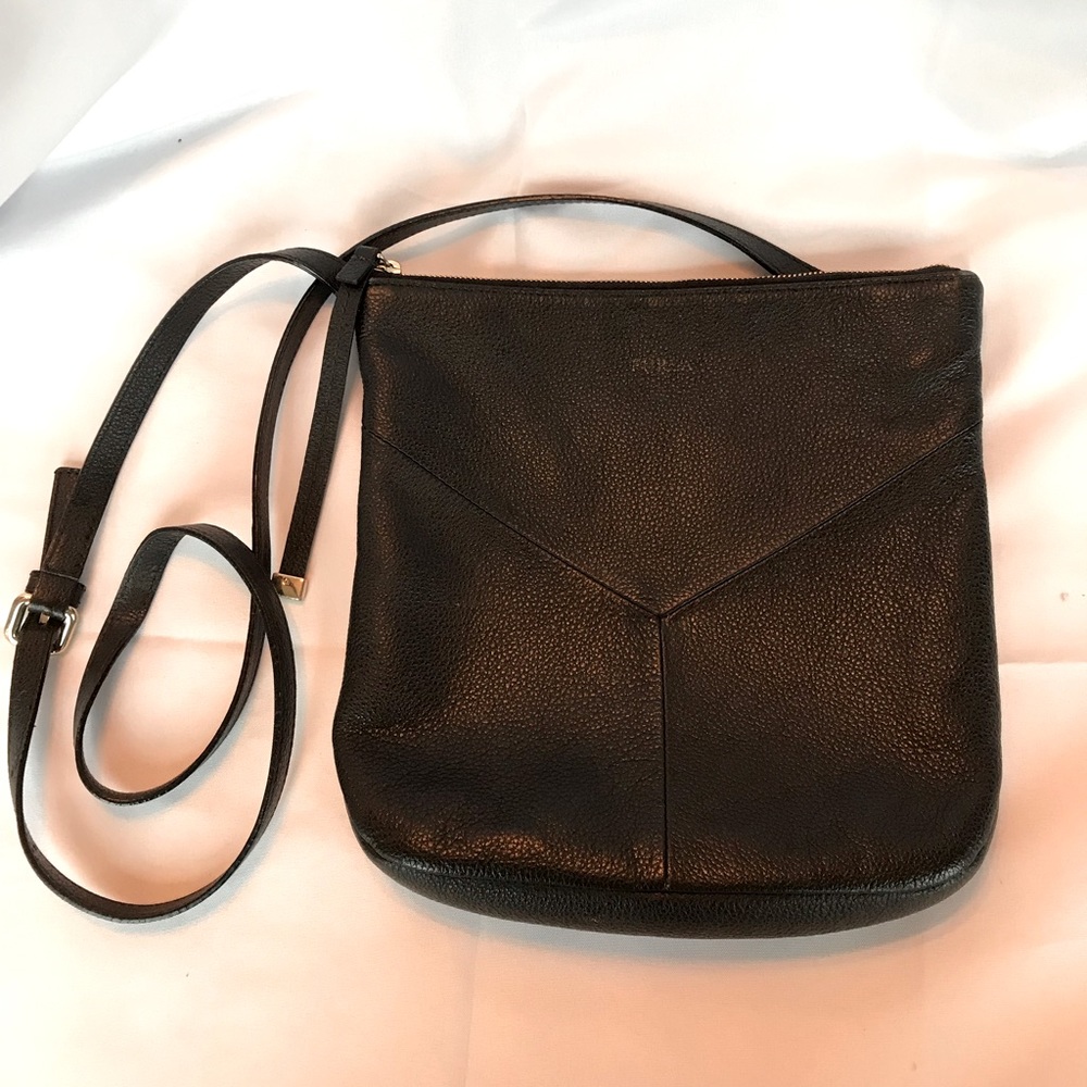 Furla crossbody. Black pebble leather. Excellent condition.